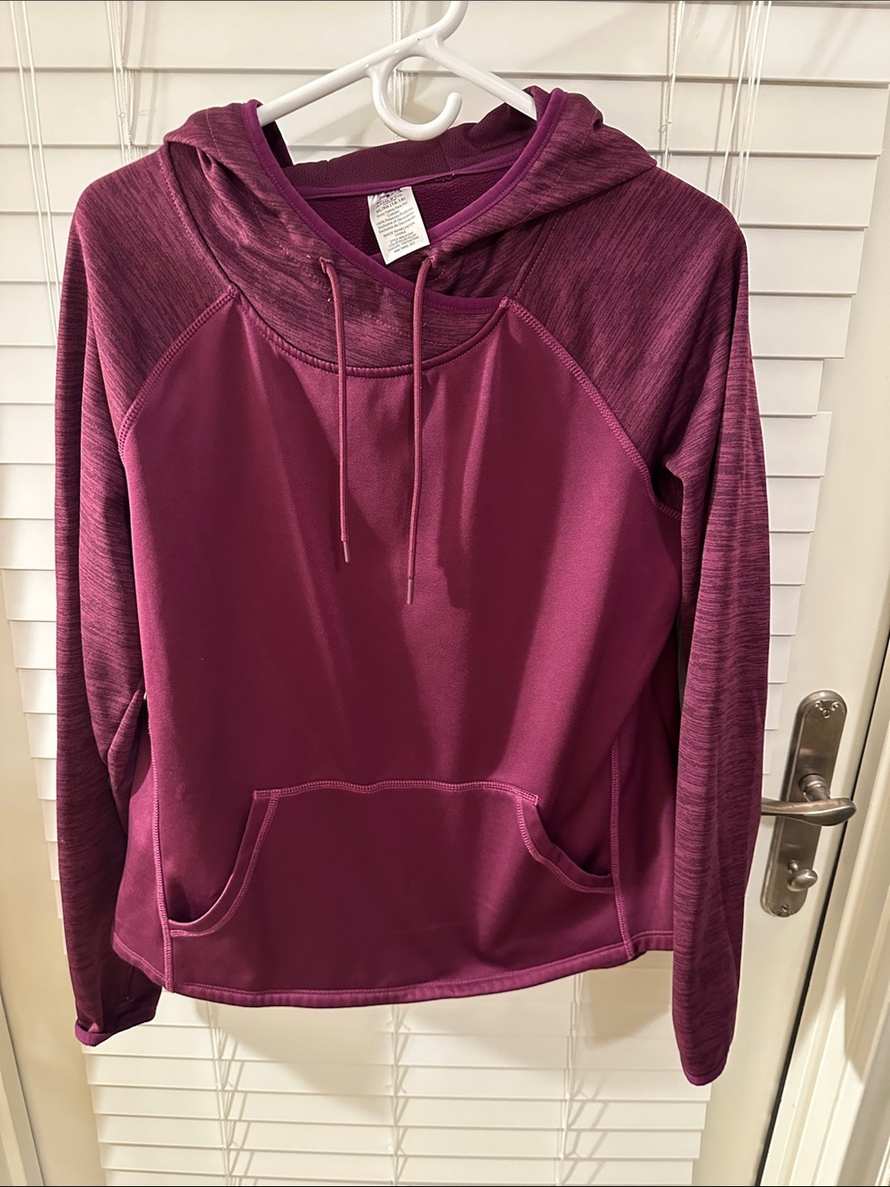 Athletic Works Plum Two-Tone Pullover Hoodie